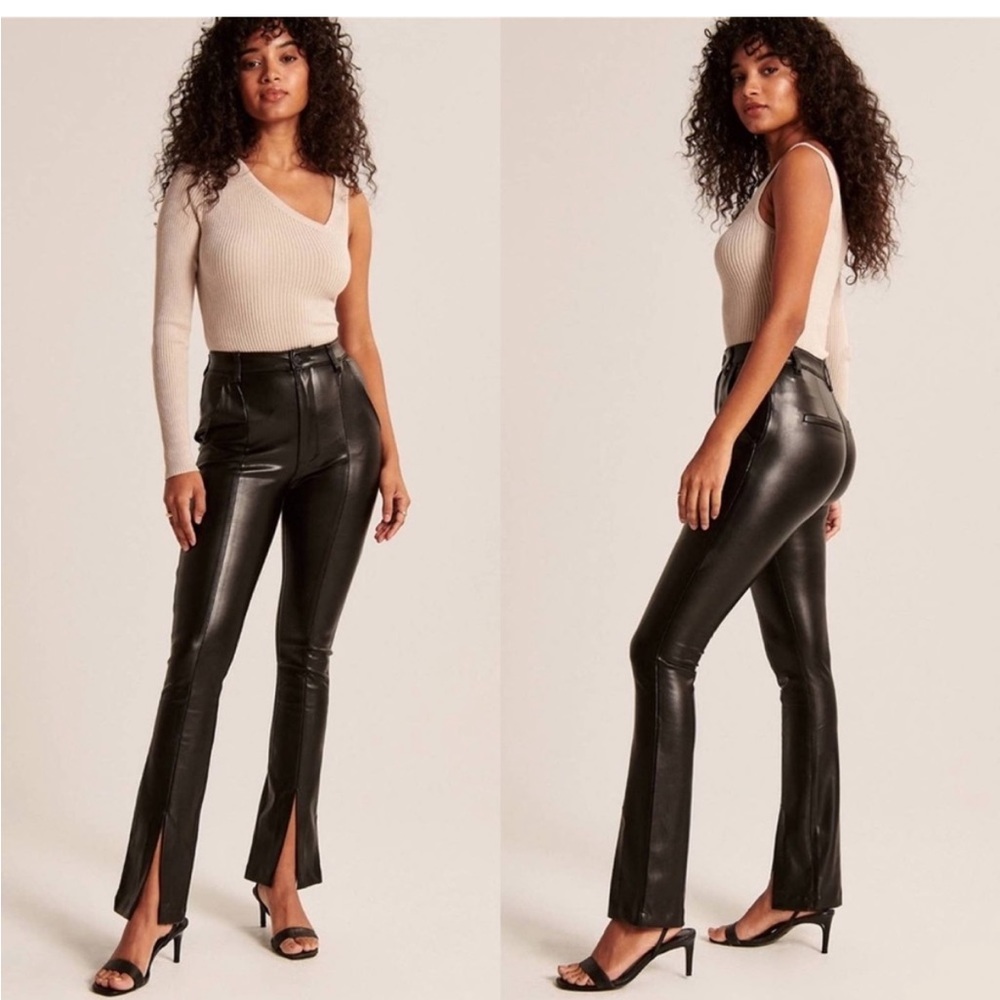 Abercrombie & Fitch Skinny Ultra High Rise Leather Pants size 25 Extra Short